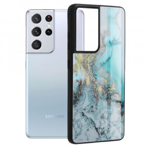 Husa telefon Samsung Galaxy S21 Ultra 5G - Techsuit Glaze Series - Blue Ocean - Img 1