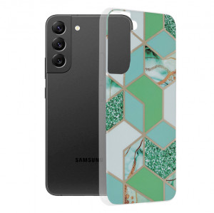 Husa telefon Samsung Galaxy S22 Plus 5G - Techsuit Marble Series - Green Hex - Img 1