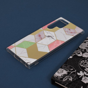 Husa telefon Samsung Galaxy S22 Ultra 5G - Techsuit Marble Series - Purple Hex - Img 4