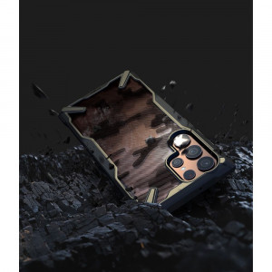 Husa telefon Samsung Galaxy S22 Ultra - Ringke Fusion X Design - Camo Black - Img 4