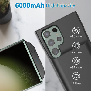 Husa telefon Samsung Galaxy S23 Ultra cu Baterie de 6000mAh - Techsuit Power Pro - Black - Img 4
