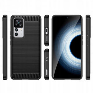 Husa telefon Xiaomi 12T / 12T Pro - Techsuit Carbon Silicone - Black - Img 2