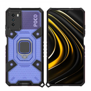Husa telefon Xiaomi Poco M3 - Techsuit Honeycomb Armor - Blue - Img 1