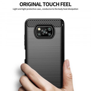 Husa telefon Xiaomi Poco X3 / Poco X3 NFC / Poco X3 Pro - Techsuit Carbon Silicone - Black - Img 4