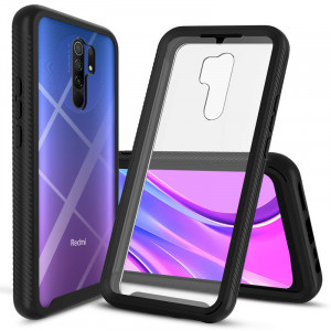 Husa telefon Xiaomi Redmi 9 + Folie - Techsuit Defense360 Pro - Black - Img 1