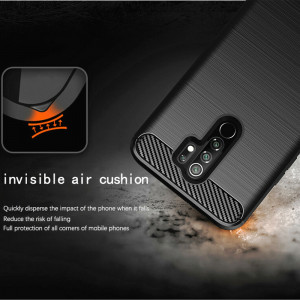 Husa telefon Xiaomi Redmi 9 - Techsuit Carbon Silicone - Black - Img 3