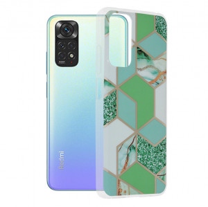 Husa telefon Xiaomi Redmi Note 11 / Note 11S - Techsuit Marble Series - Green Hex - Img 1