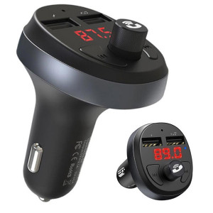 Incarcator auto cu modulator FM 2xUSB-A, 10.5W, 2.1A - Hoco (E41) - Black - Img 1