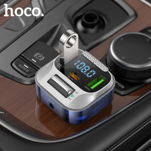 Incarcator Auto cu Modulator FM PD30W + USB QC3.0 - Hoco (E75) - Jazz Black - Img 4