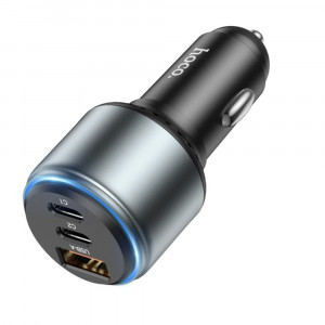 Incarcator Auto USB, 2x Type-C, Fast Charging, 95W - Hoco Galloper (NZ9) - Black - Img 1
