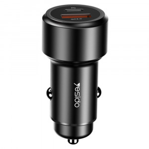 Incarcator Auto USB QC3.0 18W, Type-C PD 24W - Yesido (Y42) - Black - Img 1