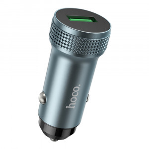 Incarcator de Smartphone pentru Masina Fast Charging, 18W - Hoco (Z49A) - Metal Gray - Img 1