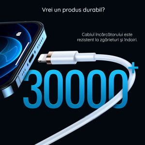 Incarcator Priza 1xUSB-C GaN 33W, 1xUSB-A QC3.0 + Cablu Lightning 1.2m - USAMS (USKTZ01) - Black - Img 3