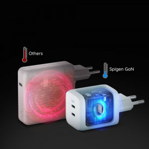 Incarcator Priza 2xType-C, Super Fast Charging, PD65W - Spigen Power Arc (PE2106EU) - White - Img 4