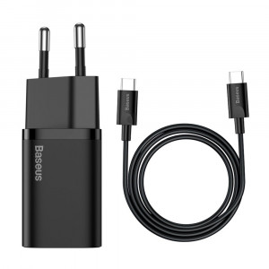 Incarcator Priza Type-C PD25W + Cablu Type-C - Baseus Super Si (TZCCSUP-L01) - Black - Img 1