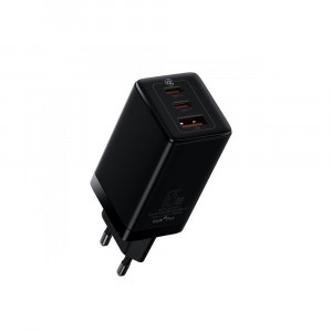 Incarcator Priza USB, 2xType-C, PD65W, 4.5A + Cablu Type-C - Baseus GaN3 Pro (CCGP050101) - Black - Img 3