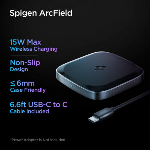 Incarcator Wireless Universal QC 3.0, 15W - Spigen Power Arc (PF2004) - Black - Img 2