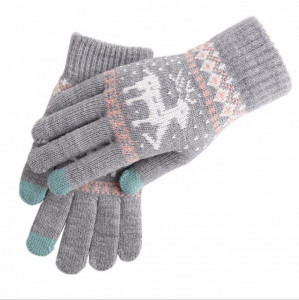 Manusi Touchscreen - Techsuit Raindeer Woolen (ST0002) - Gray - Img 2