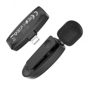 Microfon pentru Telefon cu Mufa Lightning 80mAh - Hoco Crystal (L15) - Black - Img 3