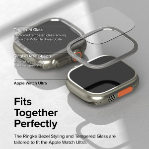 Rama pentru Apple Watch Ultra + Folie - Ringke Bezel Styling - Stainless Silver - Img 2