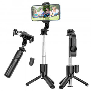 Selfie Stick Bluetooth - Hoco Tripod Mount Figure (K17) - Black - Img 1