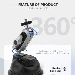 Suport Camera GoPro - Techsuit (JX-007) - Gray - Img 2