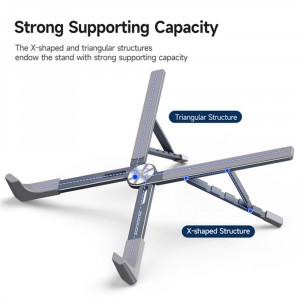 Suport Reglabil Stand pentru Laptop cu Diagonala 17.3" - Dux Ducis - Grey - Img 3