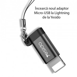 Adaptor OTG Lightning la Micro-USB 480Mbps - Yesido (GS05) - Black - Img 4