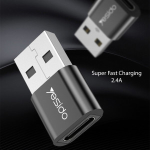 Adaptor OTG USB la Type-C 5Gbps - Yesido (GS09) - Black - Img 2