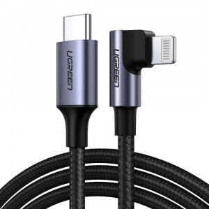 Cablu de Date Type-C la Lightning PD 3A, 1.5m - Ugreen (60764) - Gray Black - Img 1