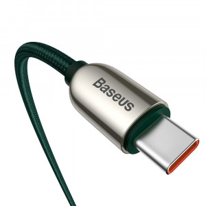 Cablu de Date Type-C la Type-C 100W, Fast Charging, 2m - Baseus Display (CATSK-C06) - Green - Img 3