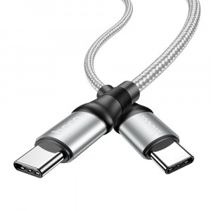 Cablu de Date Type-C la Type-C PD 100W, 5A, 1m - Hoco Exquisito (X50) - Black - Img 3