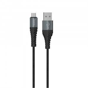 Cablu de Date USB-A la Micro-USB 12W, 2.4A, 1m - Hoco Cool Charging (X38) - Black - Img 4
