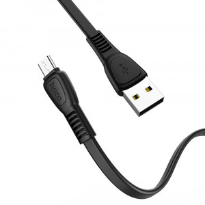 Cablu de Date USB-A la Micro-USB 12W, 2.4A, 1m - Hoco Noah (X40) - Black - Img 1