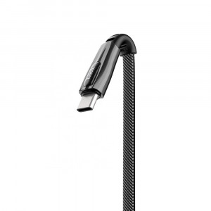 Cablu de Date USB-A la Type-C 2.4A, 1.2m - Hoco Splendor (U70) - Grey - Img 2