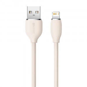 Cablu de Date USB la Lightning 2.4A, 1.2m - Baseus Jelly Liquid Silica Gel - Pink - Img 2
