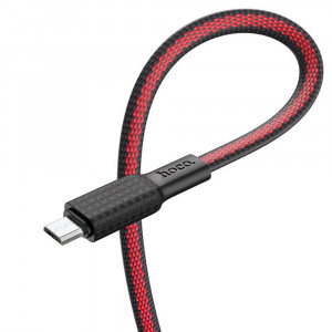 Cablu de Date USB la Micro-USB 12W, 2.4A, 1m - Hoco Jaeger (X69) - Black / White - Img 4