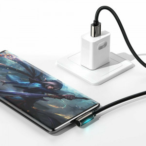 Cablu de Date USB la Type-C 90° Angle, Fast Charging, 66W, 1m - Baseus - Legend Series Elbow (CATCS-B01) - Black - Img 3