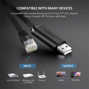 Cablu de Internet USB-A la RJ45 3m - Ugreen (60813) - Black - Img 2
