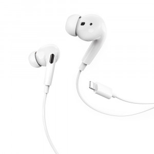 Casti Audio Stereo Lightning cu Microfon, 1.2m - Hoco (M1 Pro) - White - Img 2
