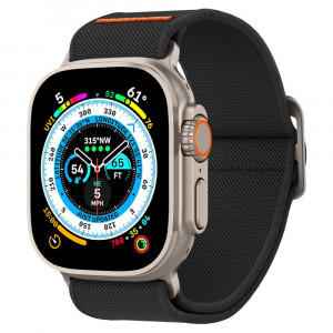 Curea pentru Apple Watch 1 / 2 / 3 / 4 / 5 / 6 / 7 / 8 / SE / SE 2 / Ultra (42 mm / 44 mm / 45 mm / 49 mm) - Spigen Fit Lite Ultra - Black - Img 1
