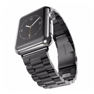 Curea pentru Apple Watch 1 / 2 / 3 / 4 / 5 / 6 / 7 / SE / 8 / Ultra (42 / 44 / 45 / 49mm) - Techsuit Watchband (W036) - Black - Img 4