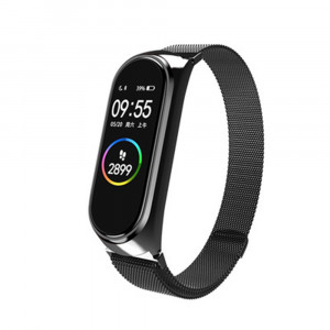 Curea pentru Xiaomi Mi Band 5 / 5 NFC / 6 / 6 NFC / Amazfit Band 5 - Techsuit Watchband (W019) - Black - Img 1