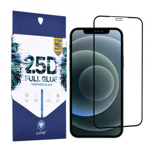 Folie protectie telefon iPhone 12 Pro Max - Lito 2.5D FullGlue Glass - Black - Img 1