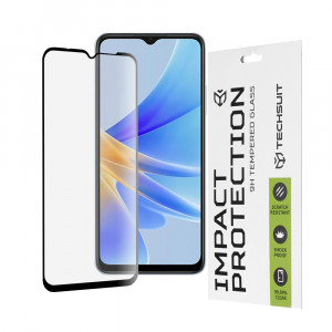 Folie protectie telefon Oppo A17 - Techsuit 111D Full Cover / Full Glue Glass - Black - Img 1