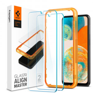 Folie protectie telefon Samsung Galaxy A23 / A23 5G / M23 / F23 / M33 / A13 4G / M13 / F13 (set 2) - Spigen Glass.TR Align Master - Clear - Img 1
