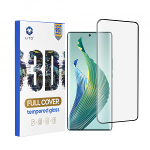 Folie telefon Honor Magic5 Lite - Lito 3D Full Cover Super Thin Glass - Black - Img 1