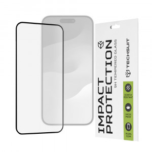 Folie telefon iPhone 15 Pro Max - Techsuit 111D Full Cover / Full Glue Glass - Black - Img 1