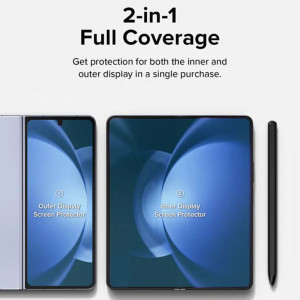 Folie telefon Samsung Galaxy Z Fold5 (set 2) - Ringke Dual Easy Full - Clear - Img 2