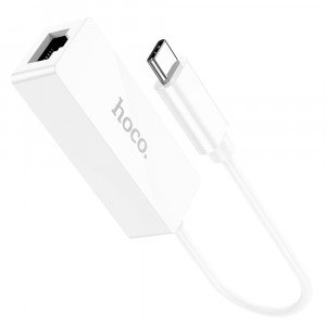 Hoco - Adapter Acquire (UA22) - USB-C to Ethernet, 100Mbps - White - Img 2